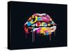 Colorful Lips-Balazs Solti-Stretched Canvas