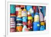 Colorful Lobster & Cod Buoys-null-Framed Premium Giclee Print