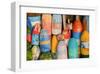 Colorful Lobster Floats Buoys-null-Framed Art Print