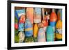 Colorful Lobster Floats Buoys-null-Framed Art Print