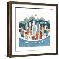 Colorful Los Angeles-Michael Mullan-Framed Art Print