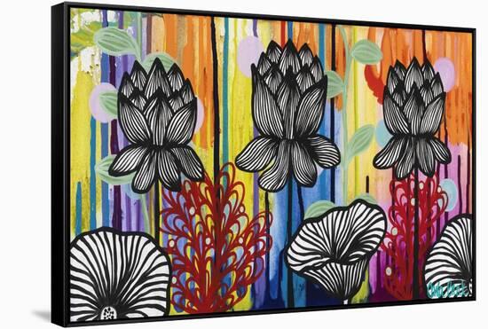 Colorful Lotus-Carla Bank-Framed Stretched Canvas