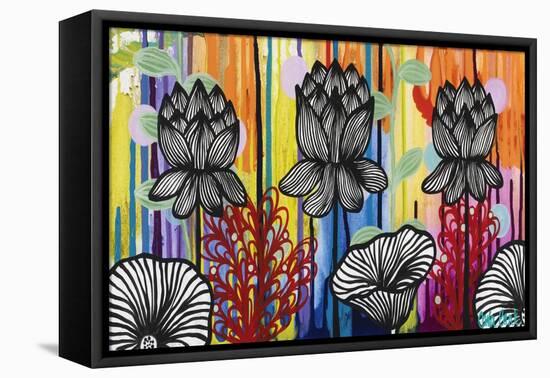 Colorful Lotus-Carla Bank-Framed Stretched Canvas