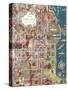 Colorful Map of Chicago-null-Stretched Canvas