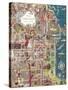 Colorful Map of Chicago-null-Stretched Canvas