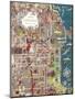 Colorful Map of Chicago-null-Mounted Art Print