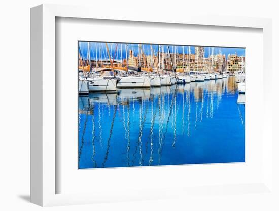 Colorful marina, Marseille, France. Second largest city in France-William Perry-Framed Photographic Print