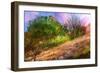 Colorful Meadow,Landscape Digital Painting,Illustration-Tithi Luadthong-Framed Art Print