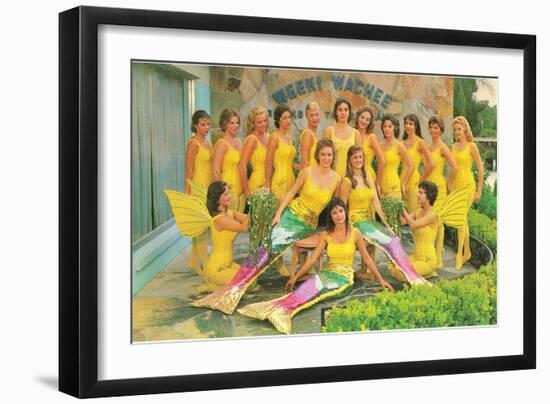 Colorful Mermaids, Retro-null-Framed Art Print