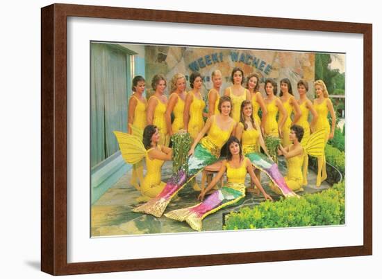 Colorful Mermaids, Retro-null-Framed Art Print