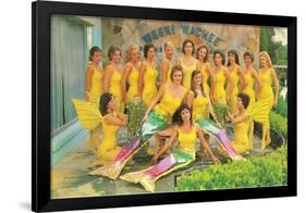 Colorful Mermaids, Retro-null-Framed Art Print