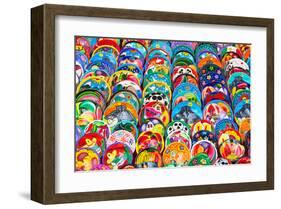Colorful Mexican Ceramic Bowls-null-Framed Art Print