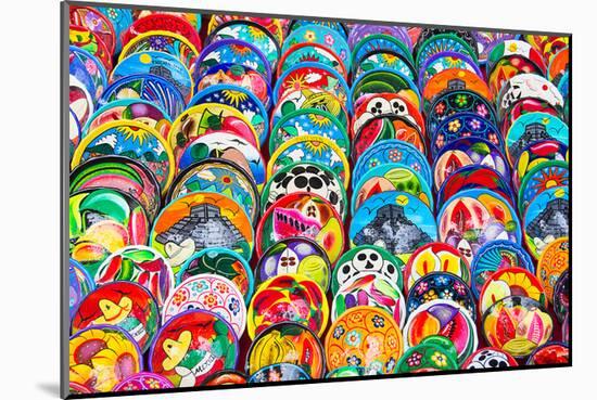 Colorful Mexican Ceramic Bowls-null-Mounted Art Print