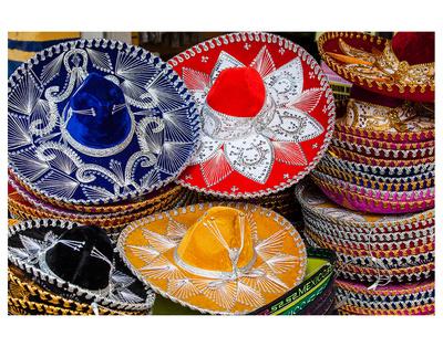 &lsquo;Colorful Mexican Sombreros&rsquo; Premium Giclee Print | AllPosters.com