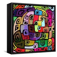 Colorful Modern Design-stekloduv-Framed Stretched Canvas