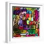 Colorful Modern Design-stekloduv-Framed Art Print