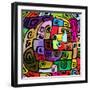 Colorful Modern Design-stekloduv-Framed Art Print