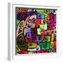 Colorful Modern Design-stekloduv-Framed Art Print