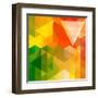 Colorful Mosaic Background Made Of Triangle Shapes-OlgaYakovenko-Framed Art Print