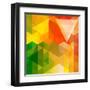 Colorful Mosaic Background Made Of Triangle Shapes-OlgaYakovenko-Framed Art Print