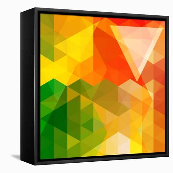 Colorful Mosaic Background Made Of Triangle Shapes-OlgaYakovenko-Framed Stretched Canvas