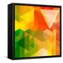 Colorful Mosaic Background Made Of Triangle Shapes-OlgaYakovenko-Framed Stretched Canvas