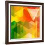 Colorful Mosaic Background Made Of Triangle Shapes-OlgaYakovenko-Framed Art Print