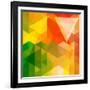 Colorful Mosaic Background Made Of Triangle Shapes-OlgaYakovenko-Framed Art Print