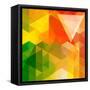 Colorful Mosaic Background Made Of Triangle Shapes-OlgaYakovenko-Framed Stretched Canvas