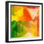 Colorful Mosaic Background Made Of Triangle Shapes-OlgaYakovenko-Framed Art Print