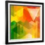 Colorful Mosaic Background Made Of Triangle Shapes-OlgaYakovenko-Framed Art Print