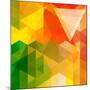 Colorful Mosaic Background Made Of Triangle Shapes-OlgaYakovenko-Mounted Art Print