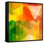 Colorful Mosaic Background Made Of Triangle Shapes-OlgaYakovenko-Framed Stretched Canvas