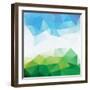 Colorful Mosaic Triangle Background-Rasveta-Framed Art Print