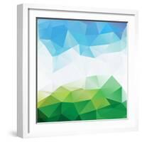 Colorful Mosaic Triangle Background-Rasveta-Framed Art Print