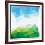 Colorful Mosaic Triangle Background-Rasveta-Framed Art Print