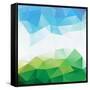 Colorful Mosaic Triangle Background-Rasveta-Framed Stretched Canvas