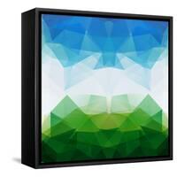 Colorful Mosaic Triangle Background-Rasveta-Framed Stretched Canvas