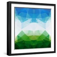 Colorful Mosaic Triangle Background-Rasveta-Framed Art Print