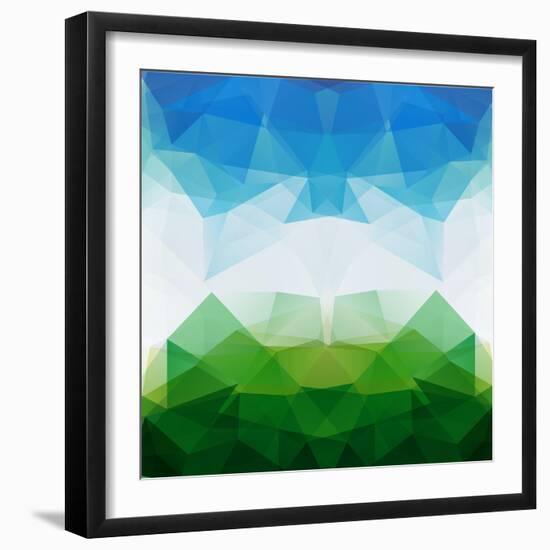 Colorful Mosaic Triangle Background-Rasveta-Framed Art Print