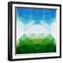 Colorful Mosaic Triangle Background-Rasveta-Framed Art Print