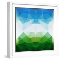 Colorful Mosaic Triangle Background-Rasveta-Framed Art Print