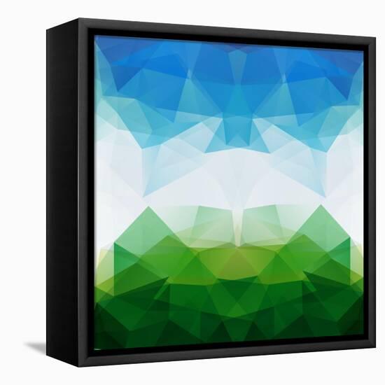 Colorful Mosaic Triangle Background-Rasveta-Framed Stretched Canvas