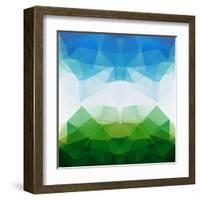 Colorful Mosaic Triangle Background-Rasveta-Framed Art Print