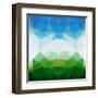 Colorful Mosaic Triangle Background-Rasveta-Framed Art Print