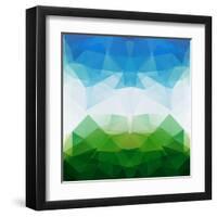 Colorful Mosaic Triangle Background-Rasveta-Framed Art Print