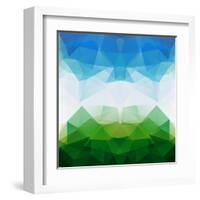 Colorful Mosaic Triangle Background-Rasveta-Framed Art Print