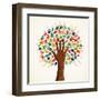Colorful Multi-Ethnic Tree-cienpies-Framed Art Print