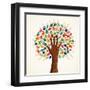 Colorful Multi-Ethnic Tree-cienpies-Framed Art Print