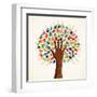 Colorful Multi-Ethnic Tree-cienpies-Framed Art Print